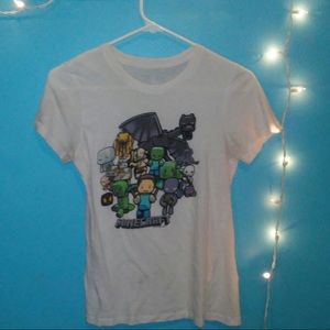 White Minecraft tee